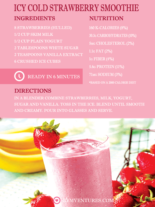 icy cold strawberry smoothie