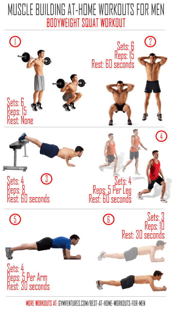 At Home Workouts for Men Bodyweight-Squat-Workout