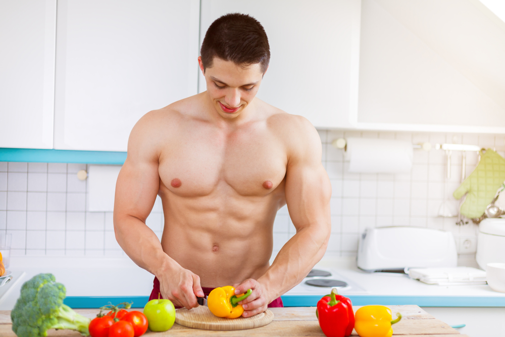 vegan bodybuilder meal prepping